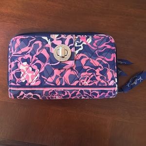 Vera Bradley Pink Purple RFID Wallet